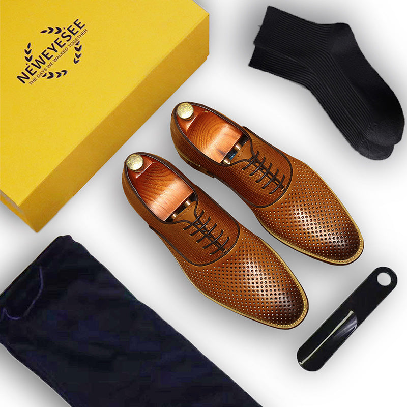 Men's Perforated Oxford Shoes Breathable Mesh