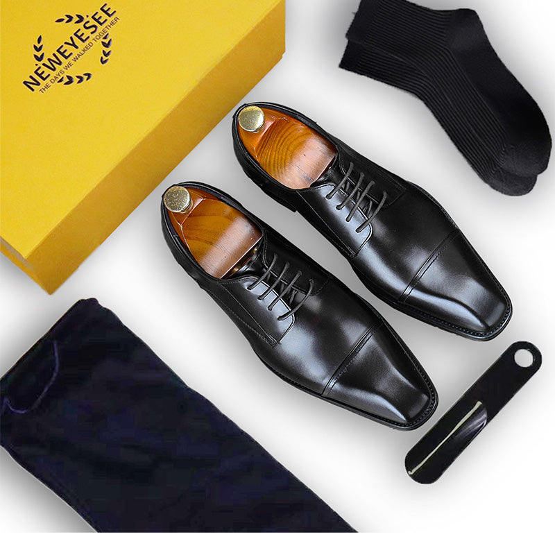 Men's Pointed-Toe Derby Shoes Sleek Style