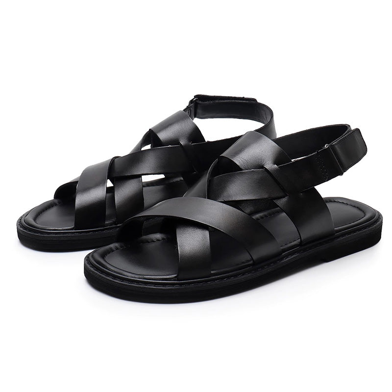Men's Sandals: Cross-Weave Design & Structured Foundation