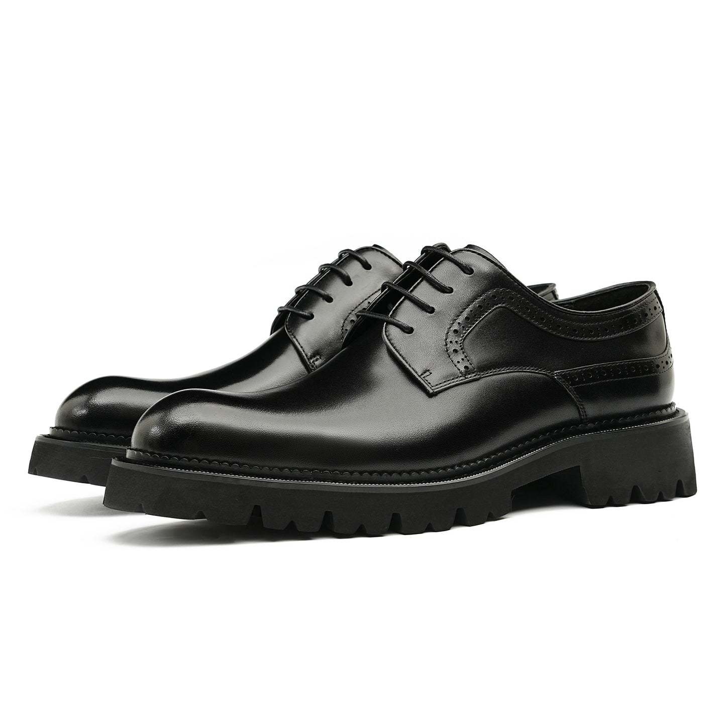 Men's Classic Derby Shoes - Breathable Leather & Rugged Traction