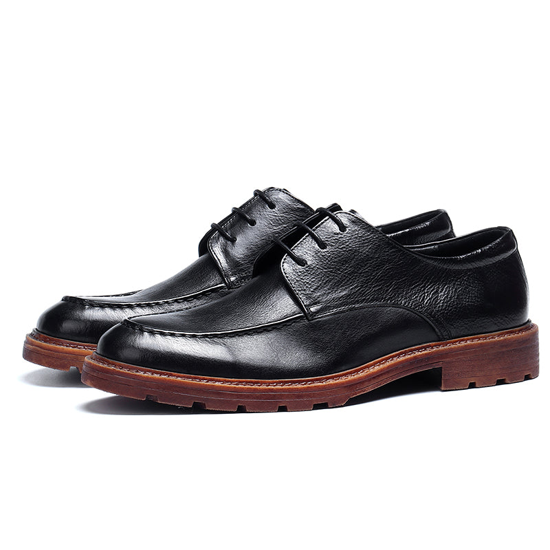Men's Derby Shoes - Polished Leather & Slip-Resistant Sole