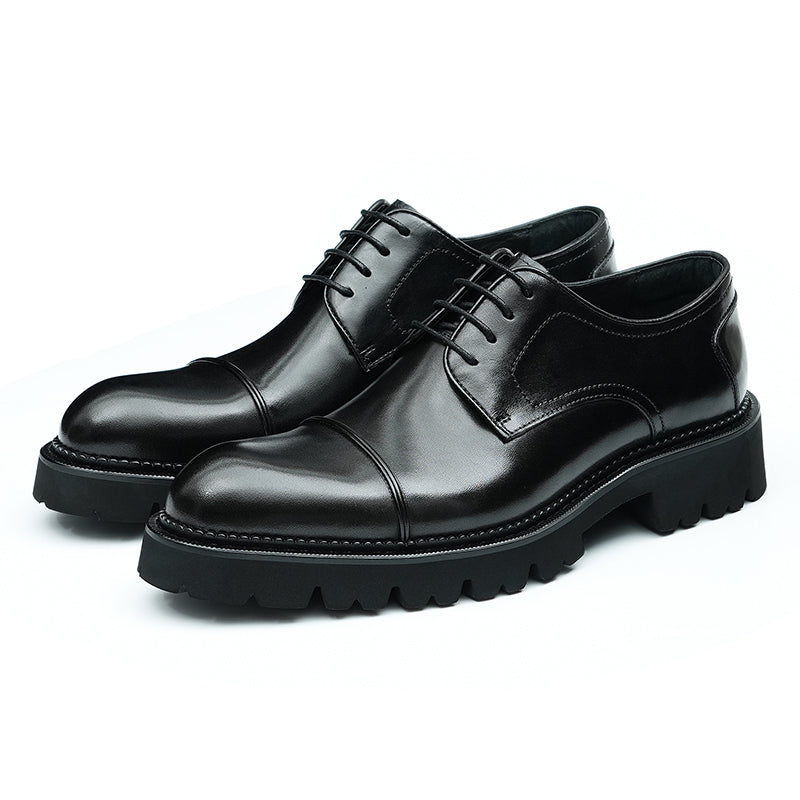 Men's Derby Leather Shoes - Structured Durability & Rugged Traction