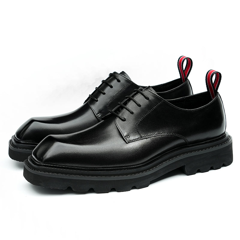 Men's Derby Shoes Square-Toe Sophistication & Functional Tabs