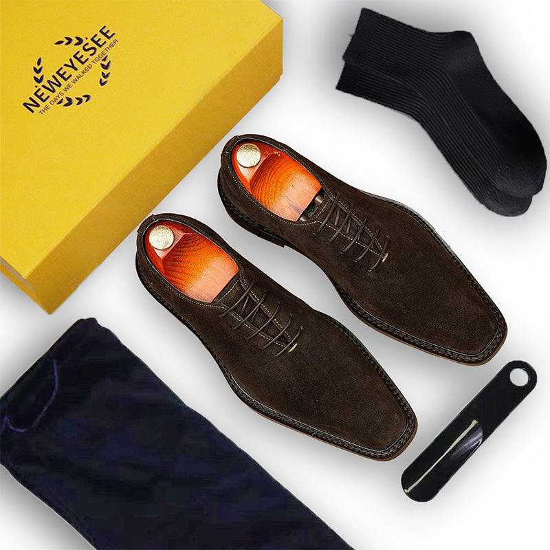 Men's Suede Oxford Shoes: Breathable Comfort & Artisanal Stitching Detailing