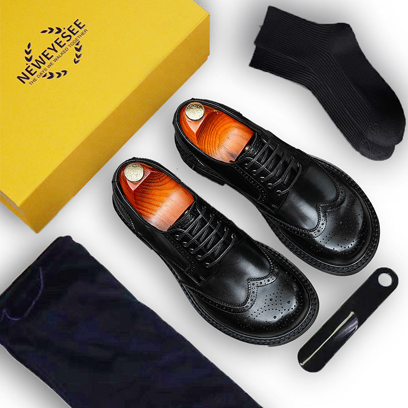 Men's Architectural Derby: Bold Silhouette & Artisan Brogue Legacy
