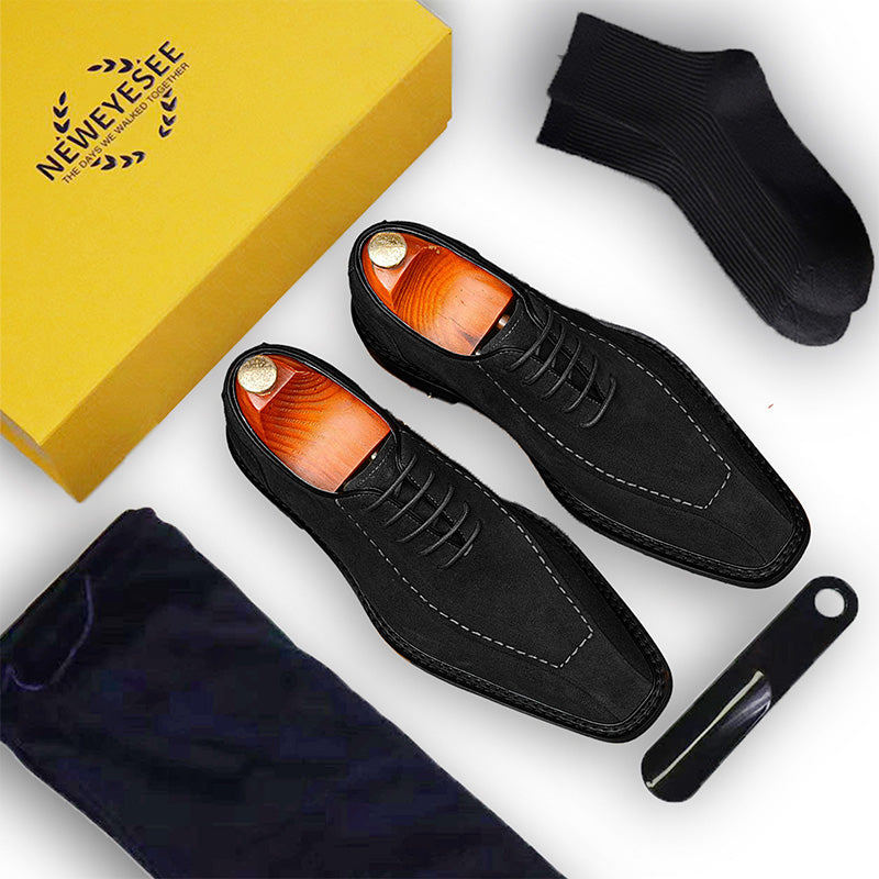 Men's Suede Oxford Shoes: Breathable Comfort & Refined Stitching Detailing