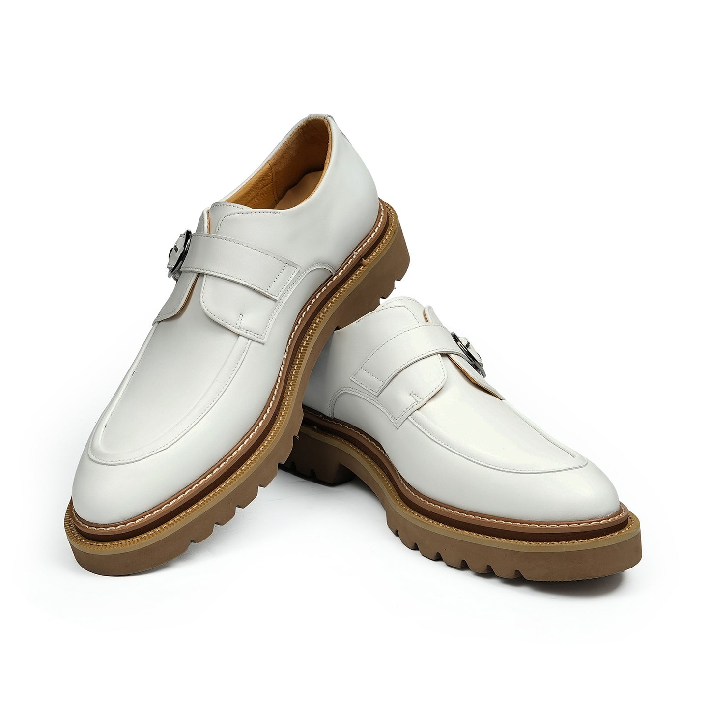 Men's Buckle Strap Monk Shoes | with Chunky Platform