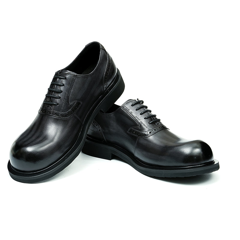 Calf Leather Oxford Shoes for Men Large Toe