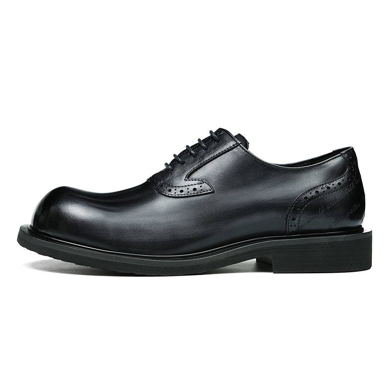 Calf Leather Oxford Shoes for Men Large Toe