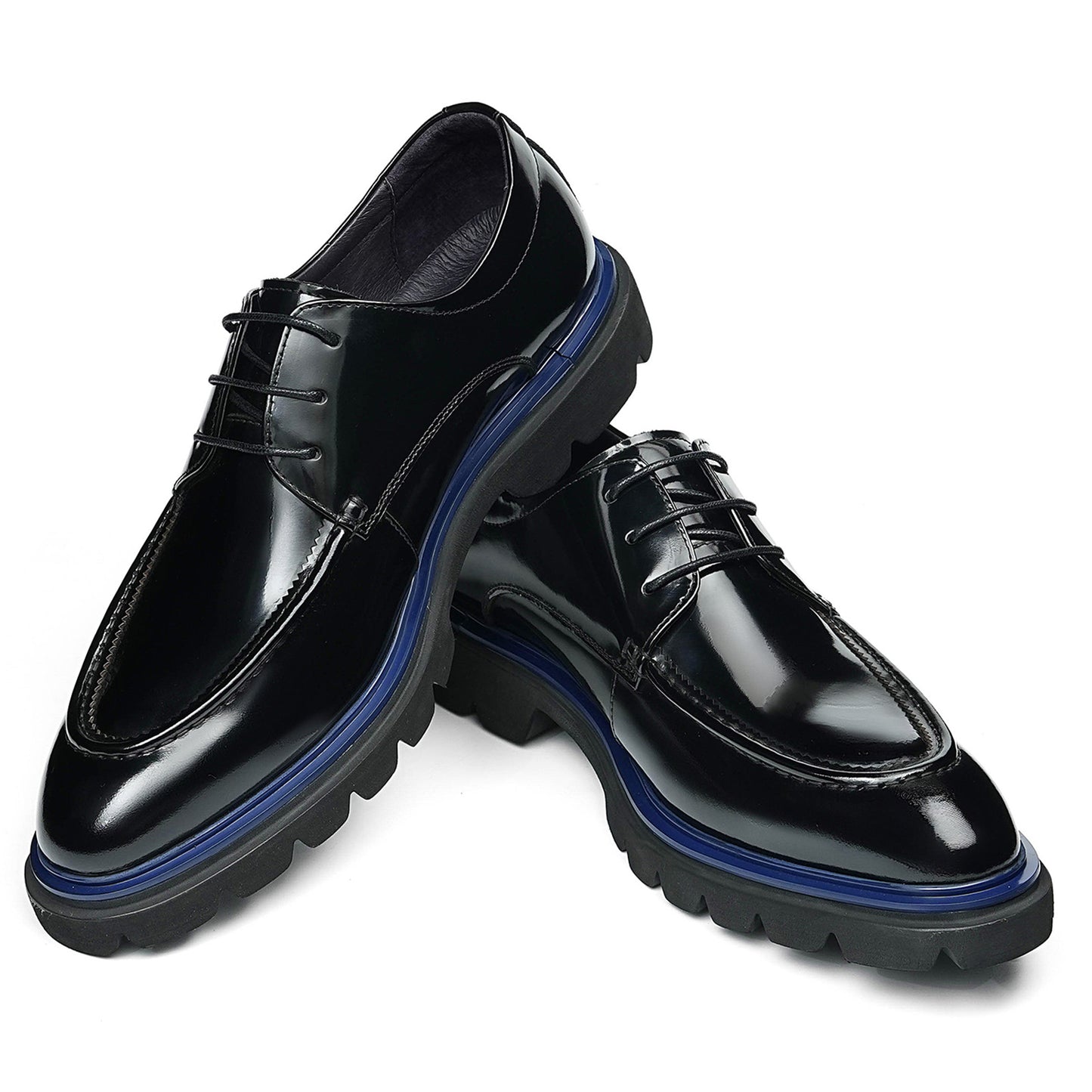 Men's Derby Shoes: Polished Finish & Chunky Sole