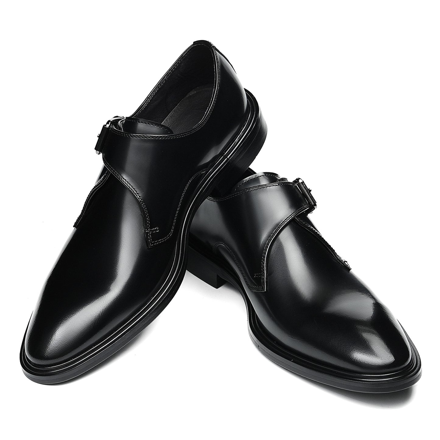 Men's Single Monk Strap Dress Shoes with Refined Buckle Detail