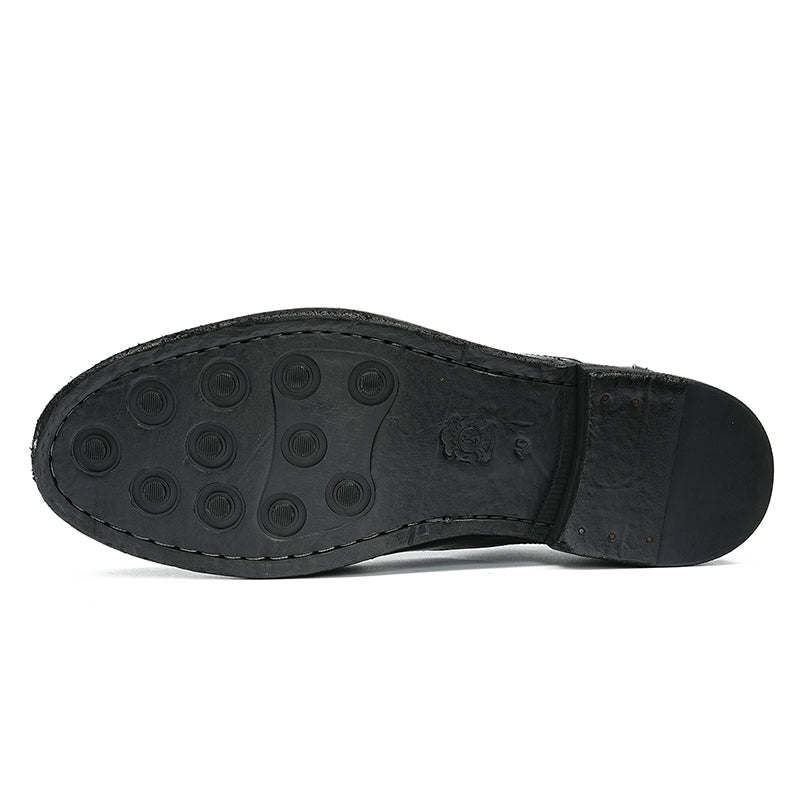 حذاء أكسفورد مصنوع يدويًا من جلد الحصان برباط للرجال من Goodyear Welted Retro Style عملية الغسيل
