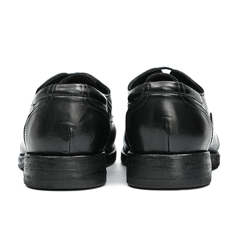 حذاء أكسفورد مصنوع يدويًا من جلد الحصان برباط للرجال من Goodyear Welted Retro Style عملية الغسيل