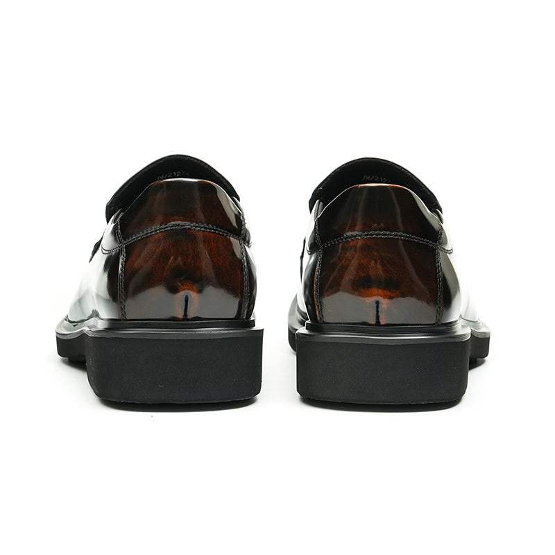Calfskin Loafers Shoes Glossy Square Toe