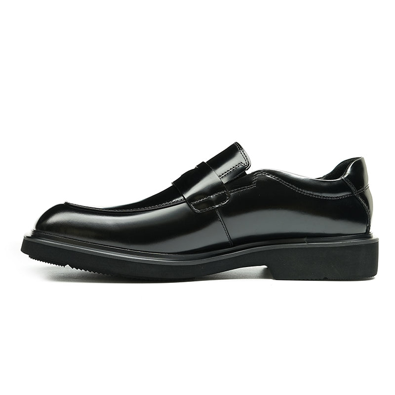 Calfskin Loafers Shoes Glossy Square Toe