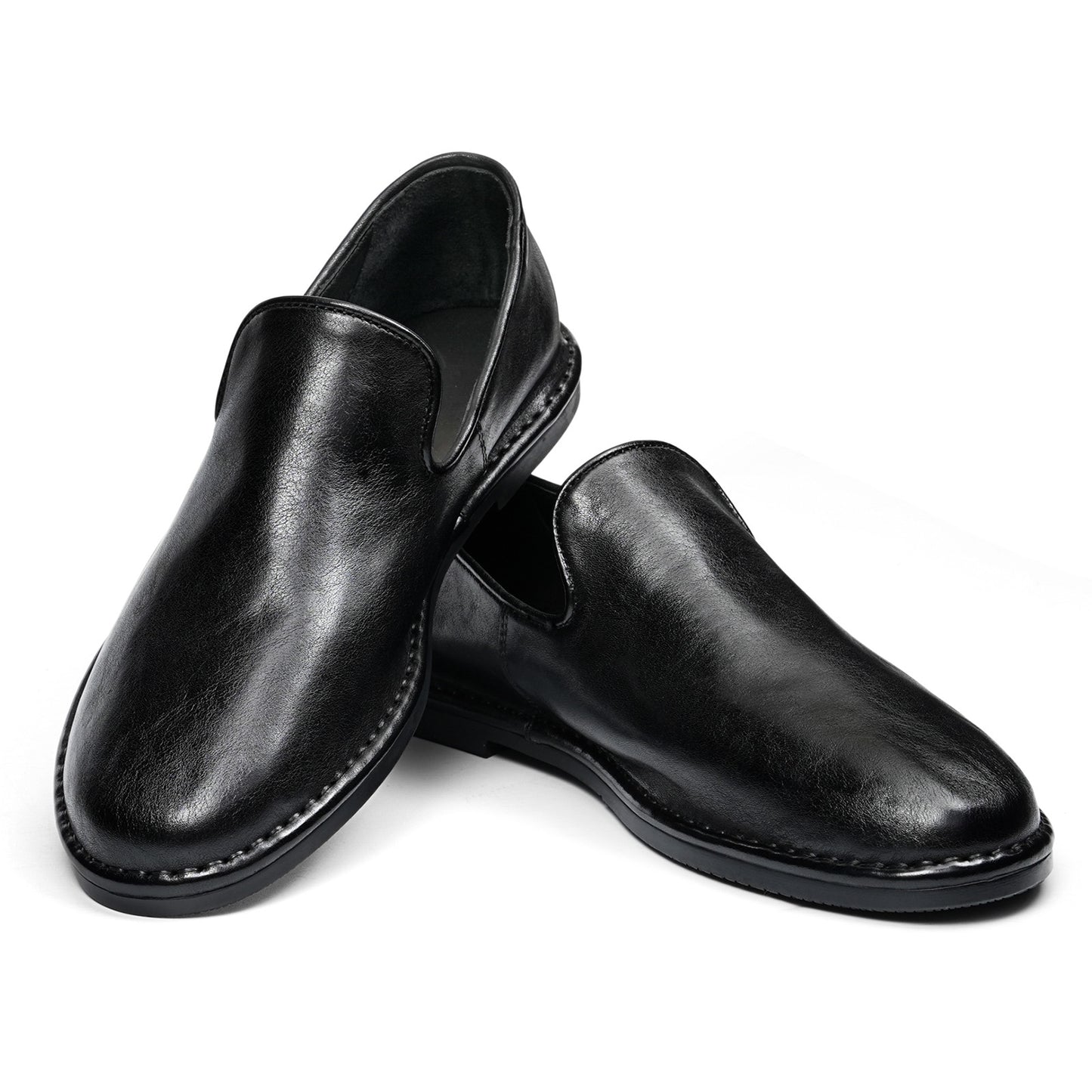 Men's Refined Slip-Ons Shoes with Artisan Stitching & Streamlined Silhouette