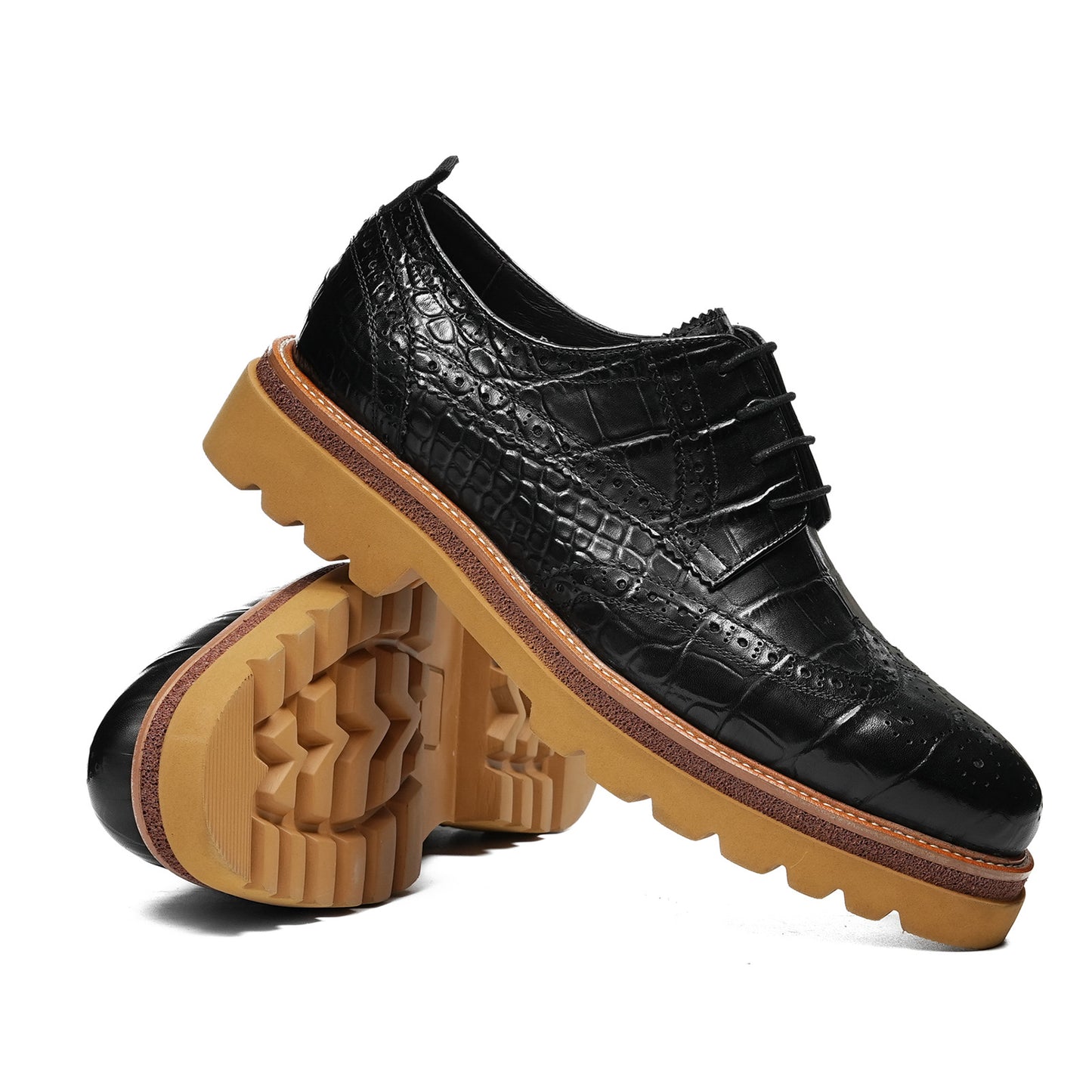 Men's Derby Shoes: Statement Lace-Up Brogue Upper & Bold Platform Sole