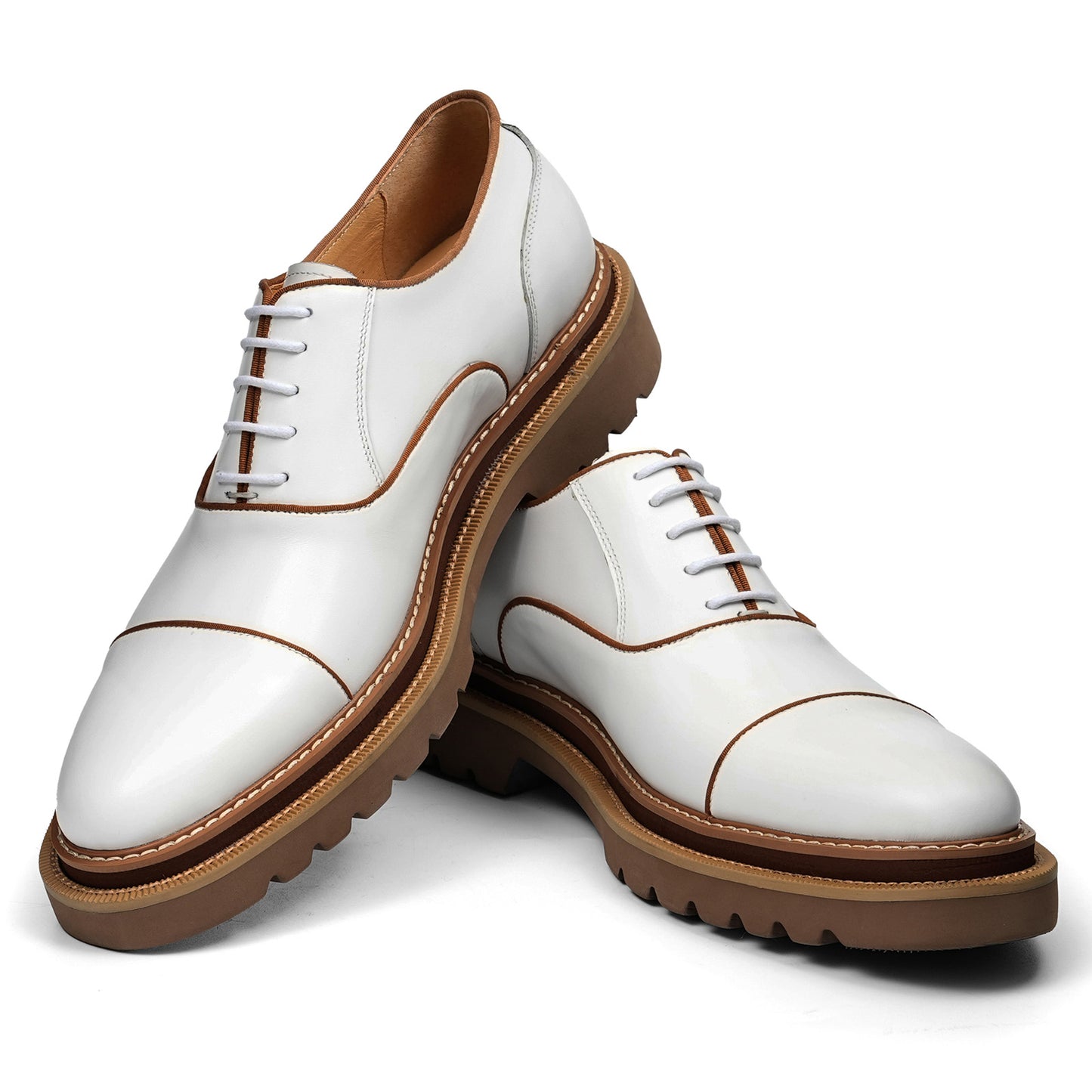 Men's Oxford Shoes: Casual Stitching & Rugged Chunky Sole