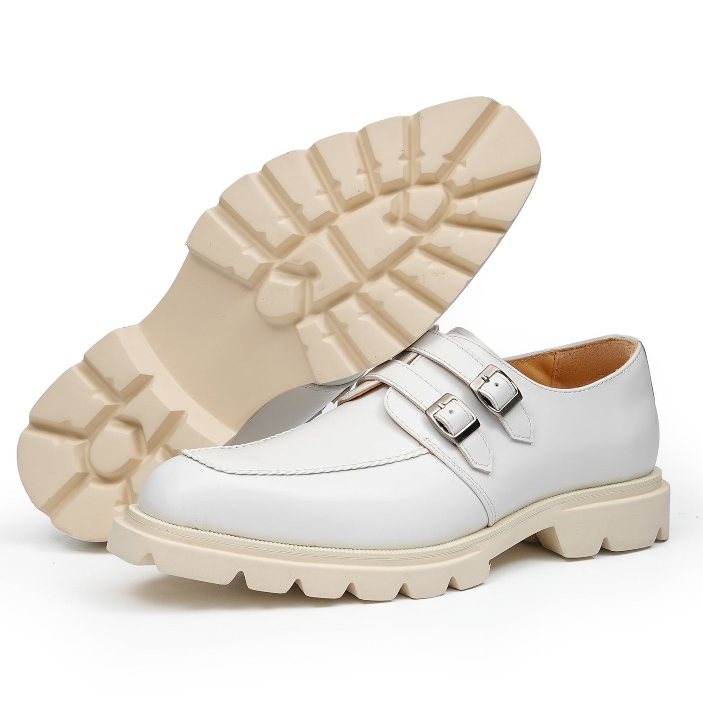 Men's Monk Strap Shoes: Architectural Double-Buckle & Bold Sole