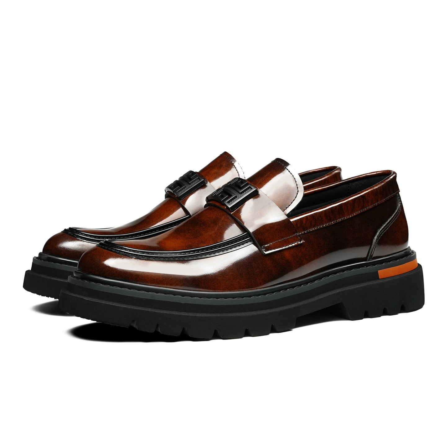 Men's Burnished Loafers: Signature Hardware & Supple Inner Contours