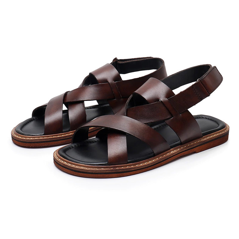 Men's Sandals: Cross-Weave Design & Structured Foundation