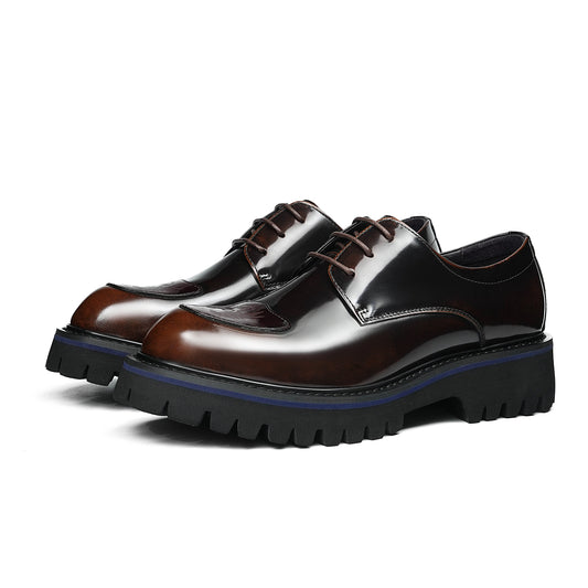 Men's Derby Shoes: Structural Tread Pattern & Refined Detailing