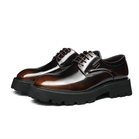 Men's Round-Toe Derby Shoes: Sculpted Sole & Timeless Craftsmanship