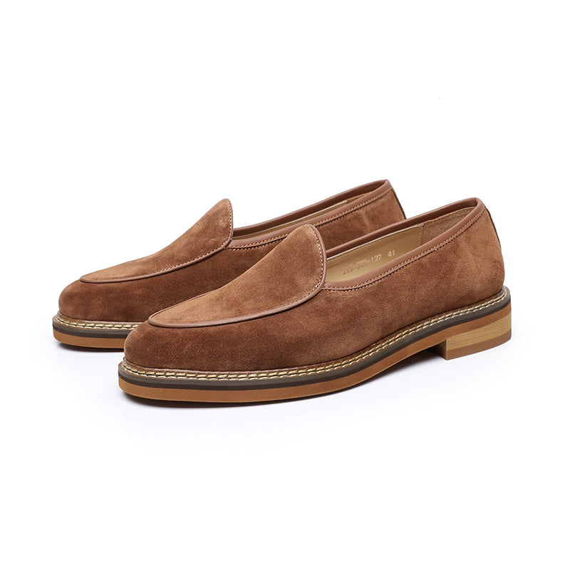 Men's Slip-On Loafers: Artisan Stitching & Layered Sole Architecture