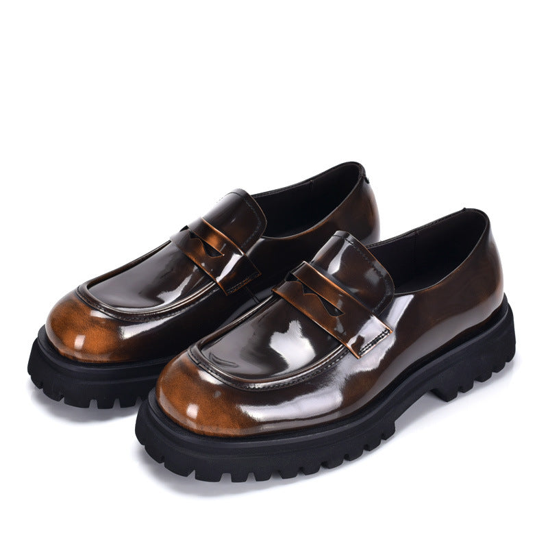 Men’s Loafers with Patent Leather Chunky Sleek & Stylish Thick Sole
