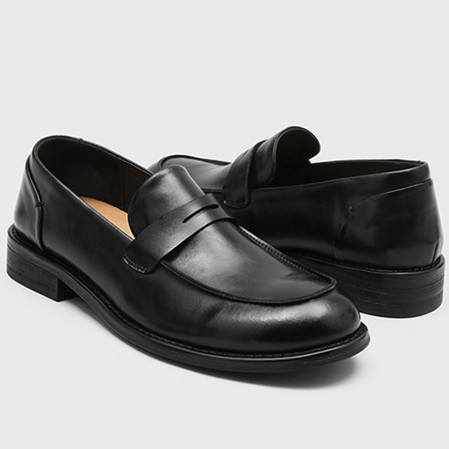 Slip-On Men's Loafers with a Defining Strap Detail