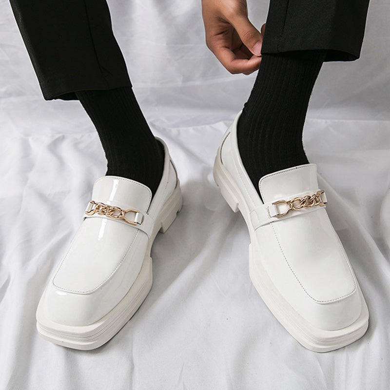 Urban Sculpture Men's Loafers: Architectural Square-Toe & Sculptural Hardware