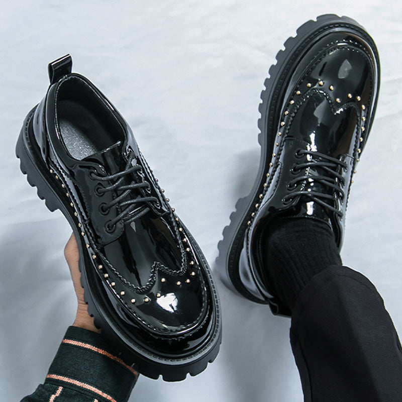 Artistic Expression Brogue Derbys Shoes: Wingtip Poetry & Stud Accents