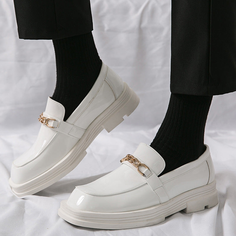 Urban Sculpture Men's Loafers: Architectural Square-Toe & Sculptural Hardware