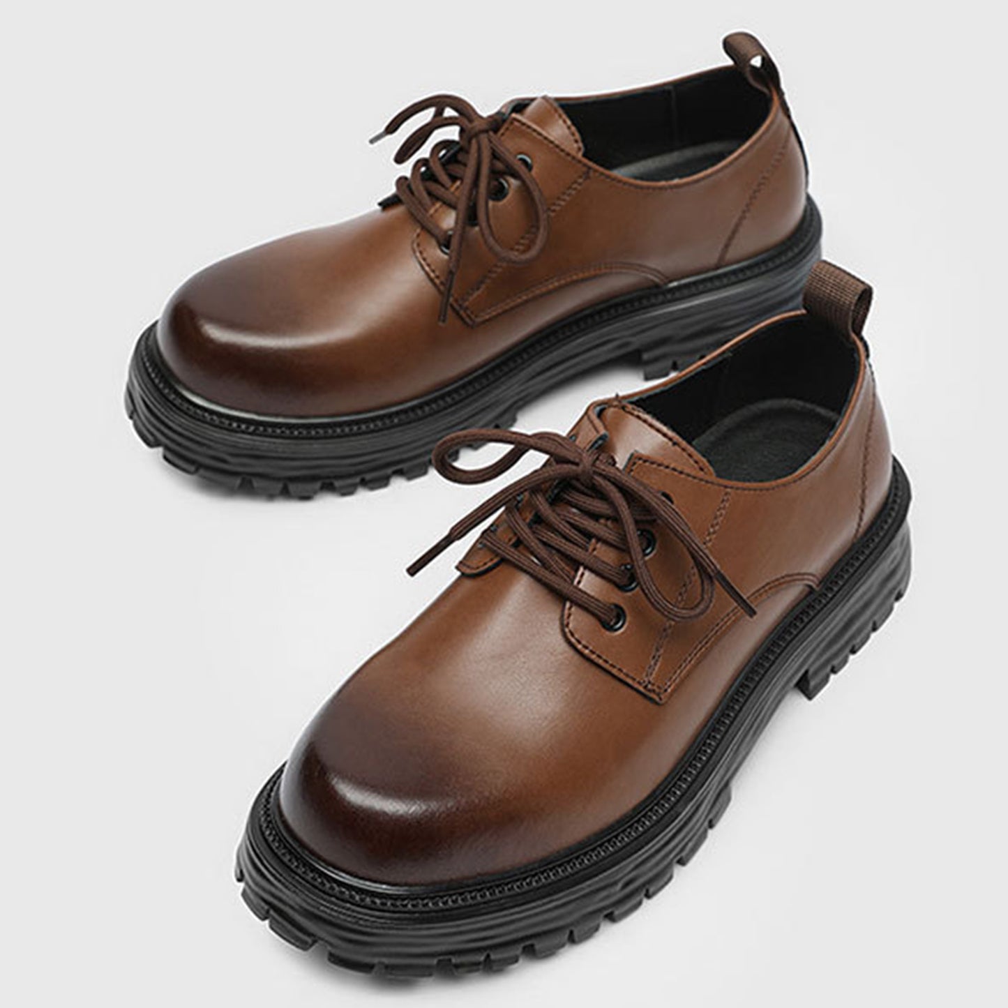 Men's Derby Shoes Heritage-Inspired Lace-Up with Rounded Toe & Bold Sole