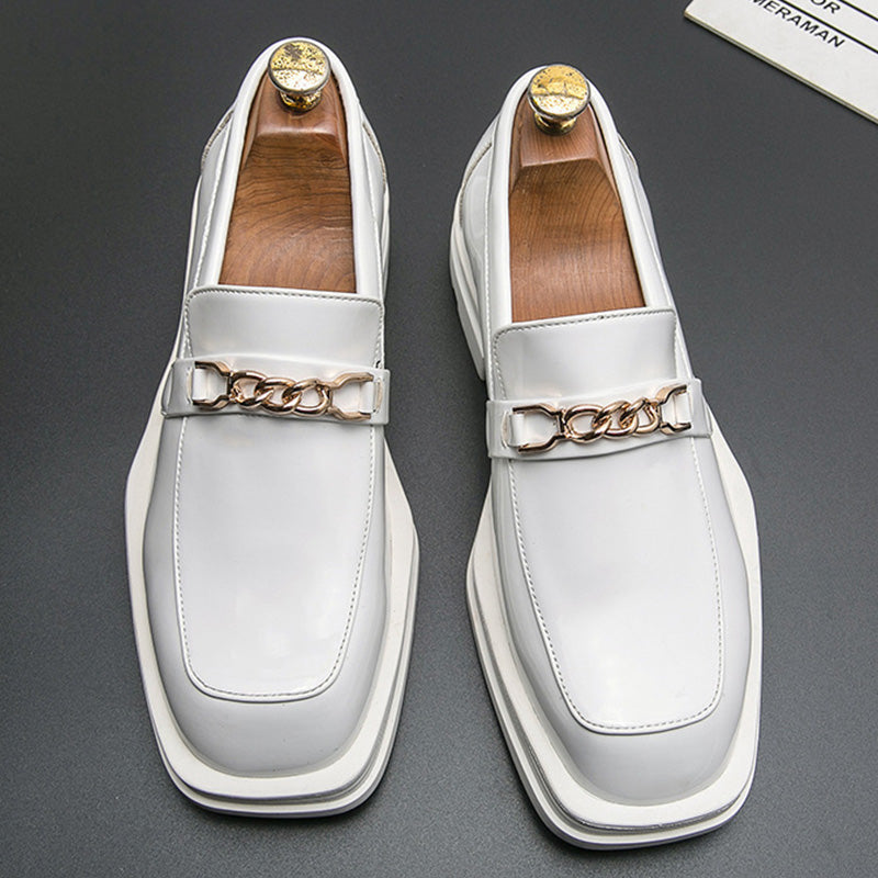 Urban Sculpture Men's Loafers: Architectural Square-Toe & Sculptural Hardware