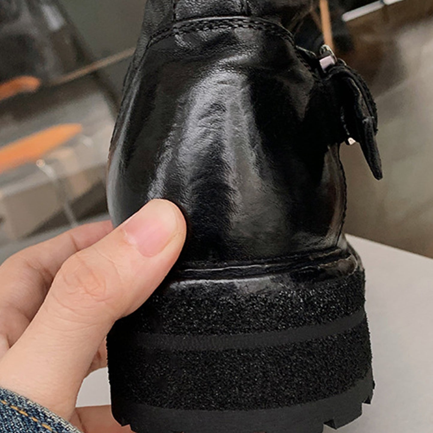 Women's Edgy Buckle Boots: Statement Dual Straps & Sleek Side-Zipper Access