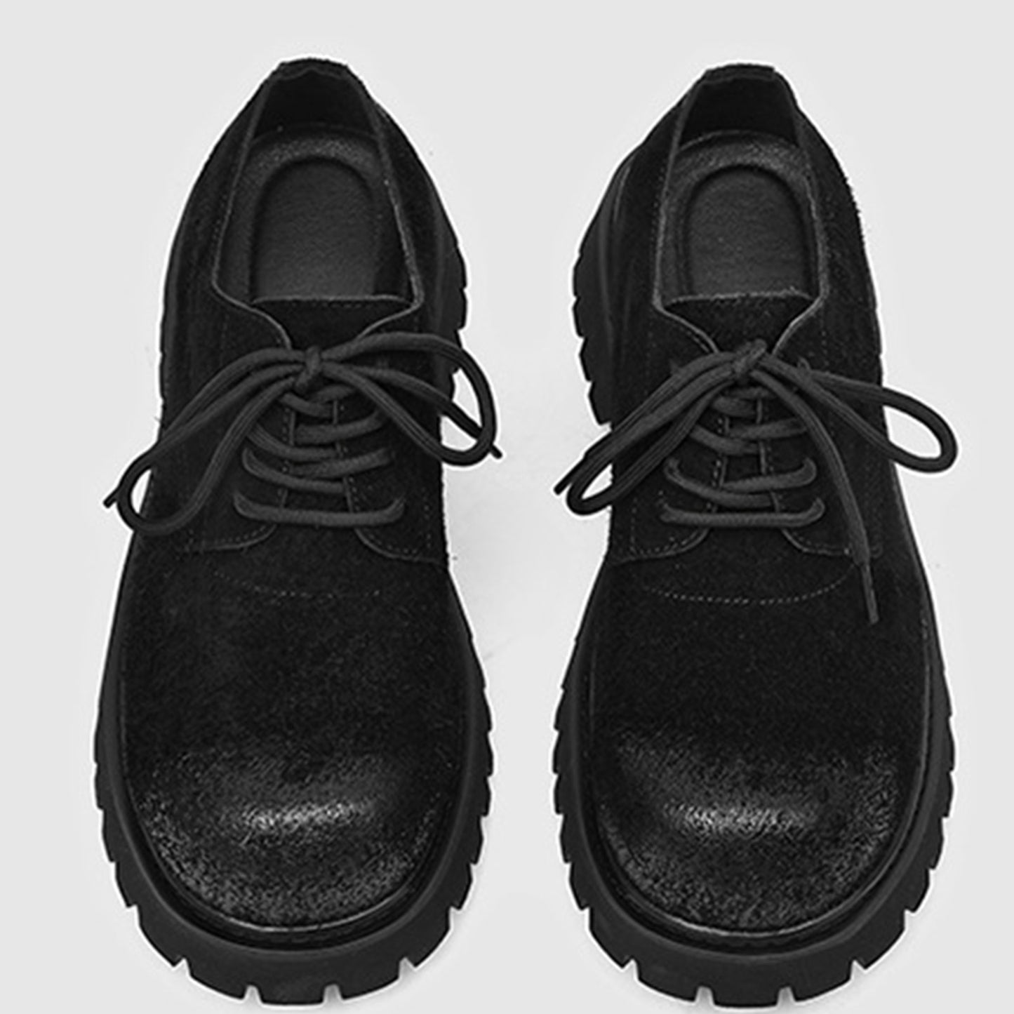 Men's Derby Shoes Retro-Textured Chunky Sole with Distressed Finish