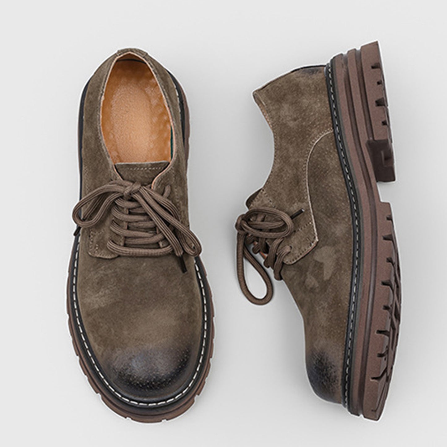 Men's Boots Low-Top: Distressed Toe & Rugged Sole