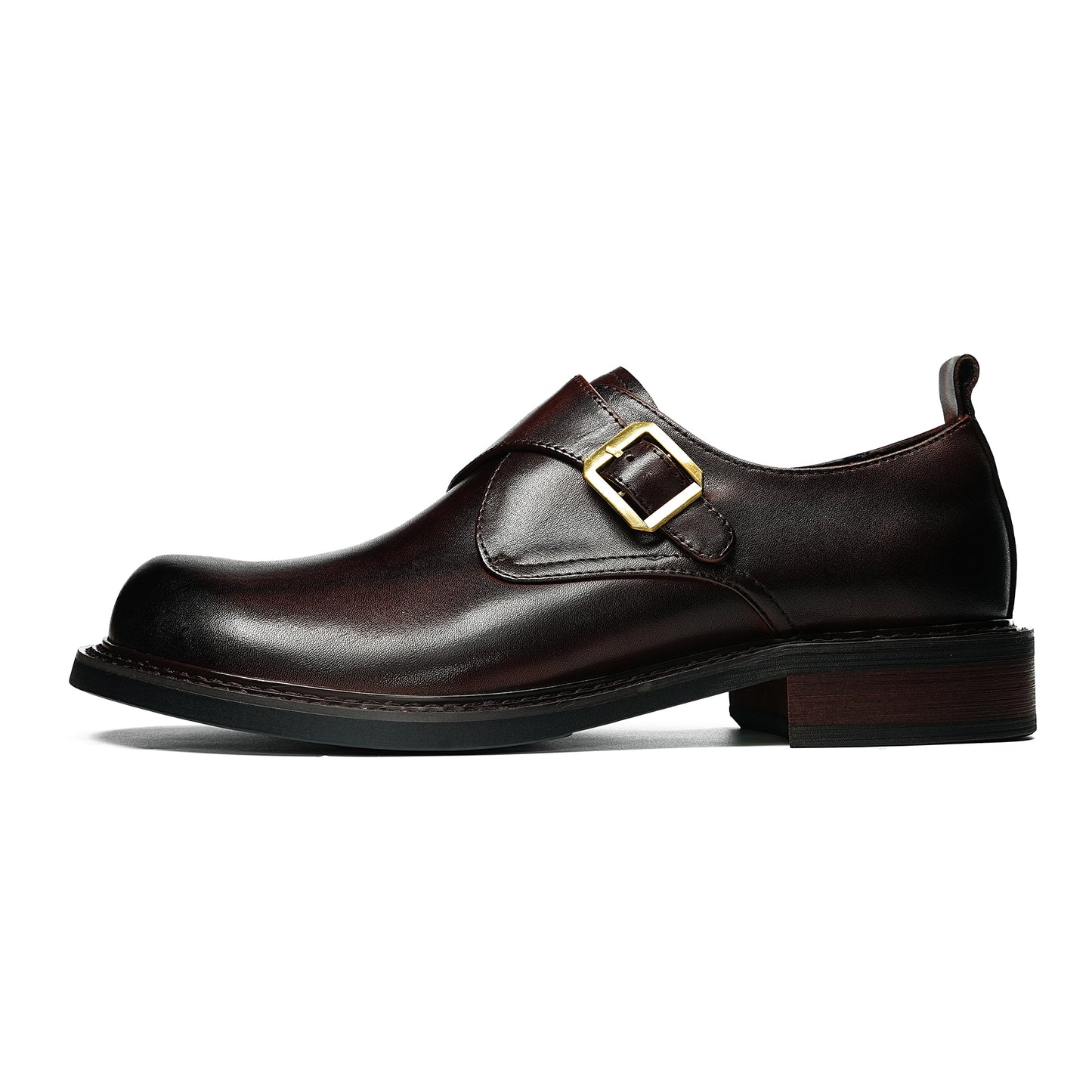 Men's Spacious Toe Monk Strap Shoes: Refined Hardware & Elevated Comfort