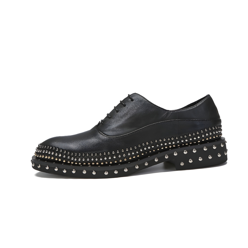Men's Oxford Shoes Patent Leather Studded Rock-Style