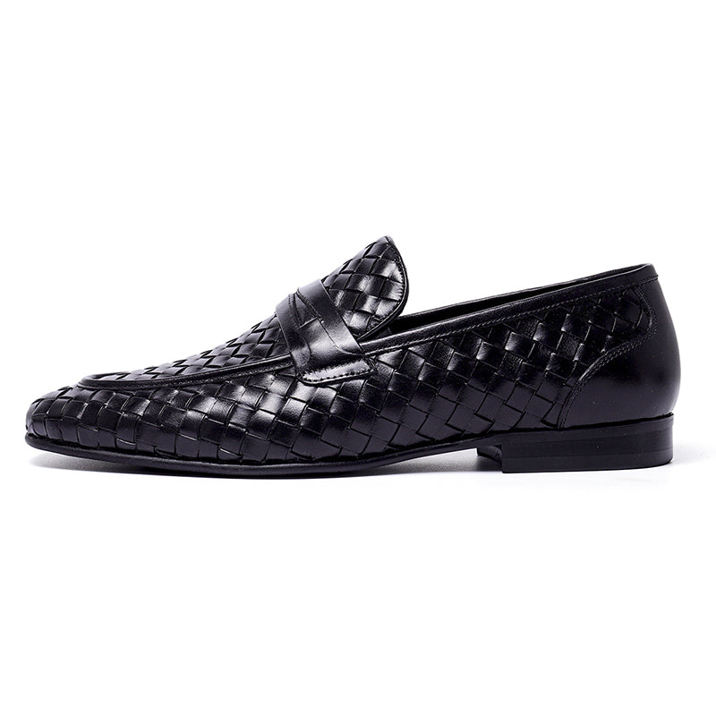 Men's Woven Leather Loafers