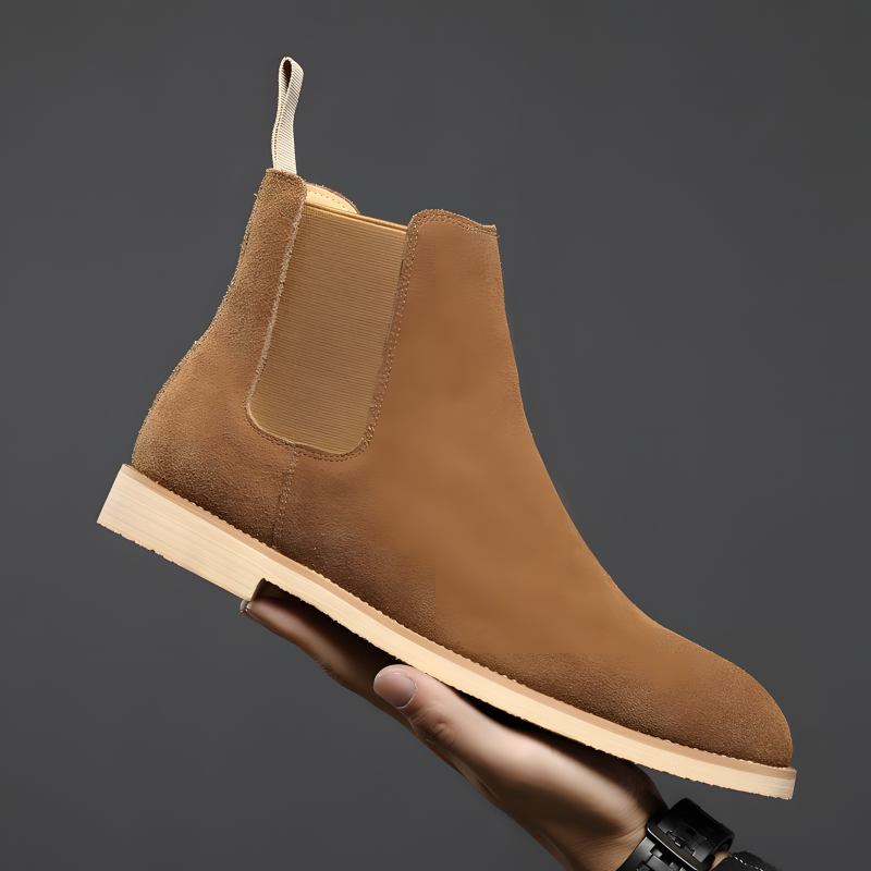Men's Classic Suede Chelsea Boots with Crepe Sole