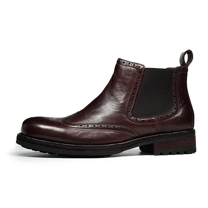 Men's Brogue Chelsea Boots: Horween Leather & Goodyear Welted