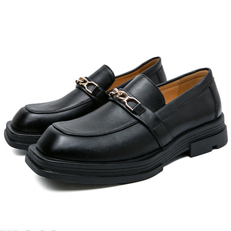 Urban Sculpture Men's Loafers: Architectural Square-Toe & Sculptural Hardware