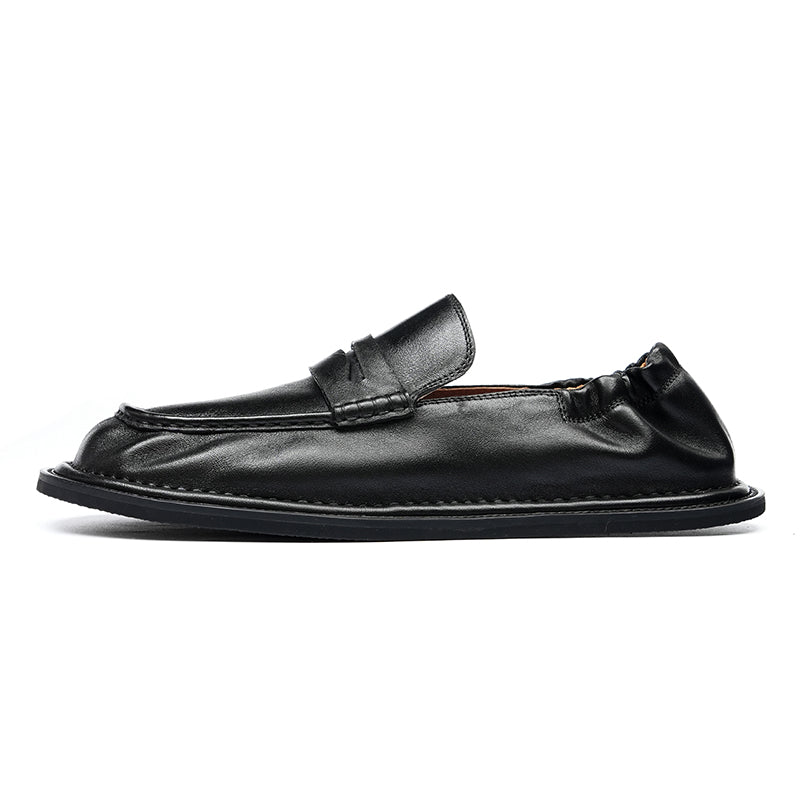 Men's Loafers - Double-Stitched Straps & Flex Heel Comfort