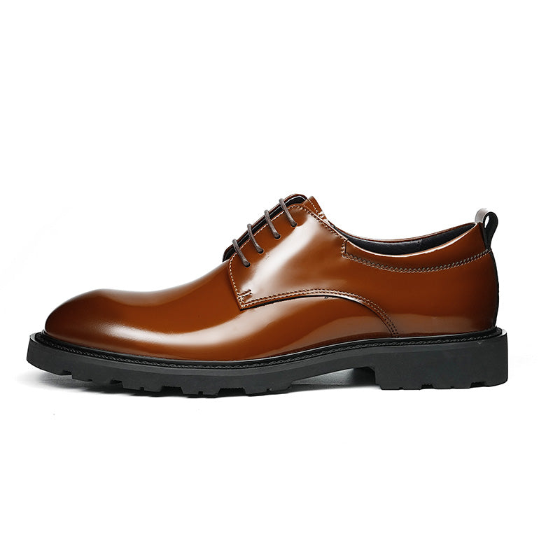 Men's Luminous Derby Shoes: Sculpted Toe Design & Architectural Sole Detailing