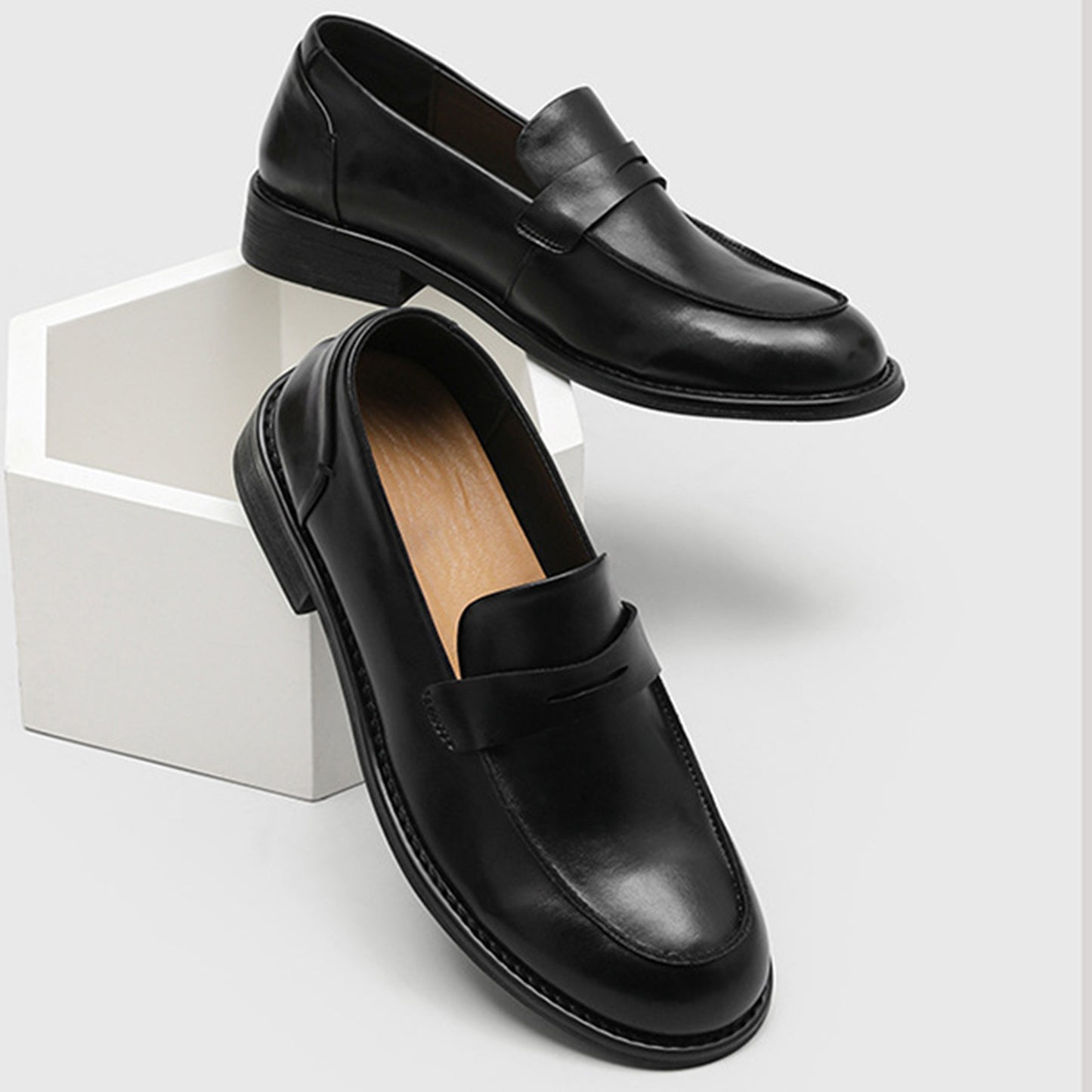 Slip-On Men's Loafers with a Defining Strap Detail