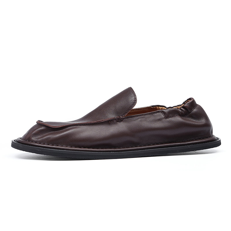 Men's Slip-On Loafers - Elastic Collar & Traction Sole