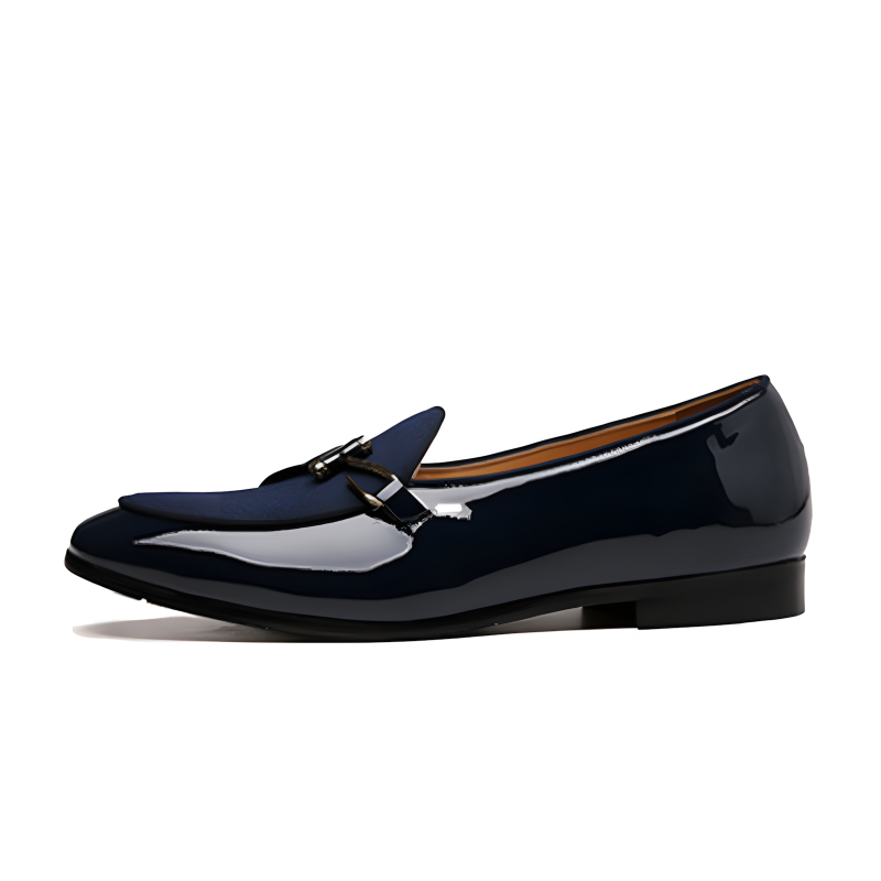 Men's Loafers Dual-Material Patent Leather