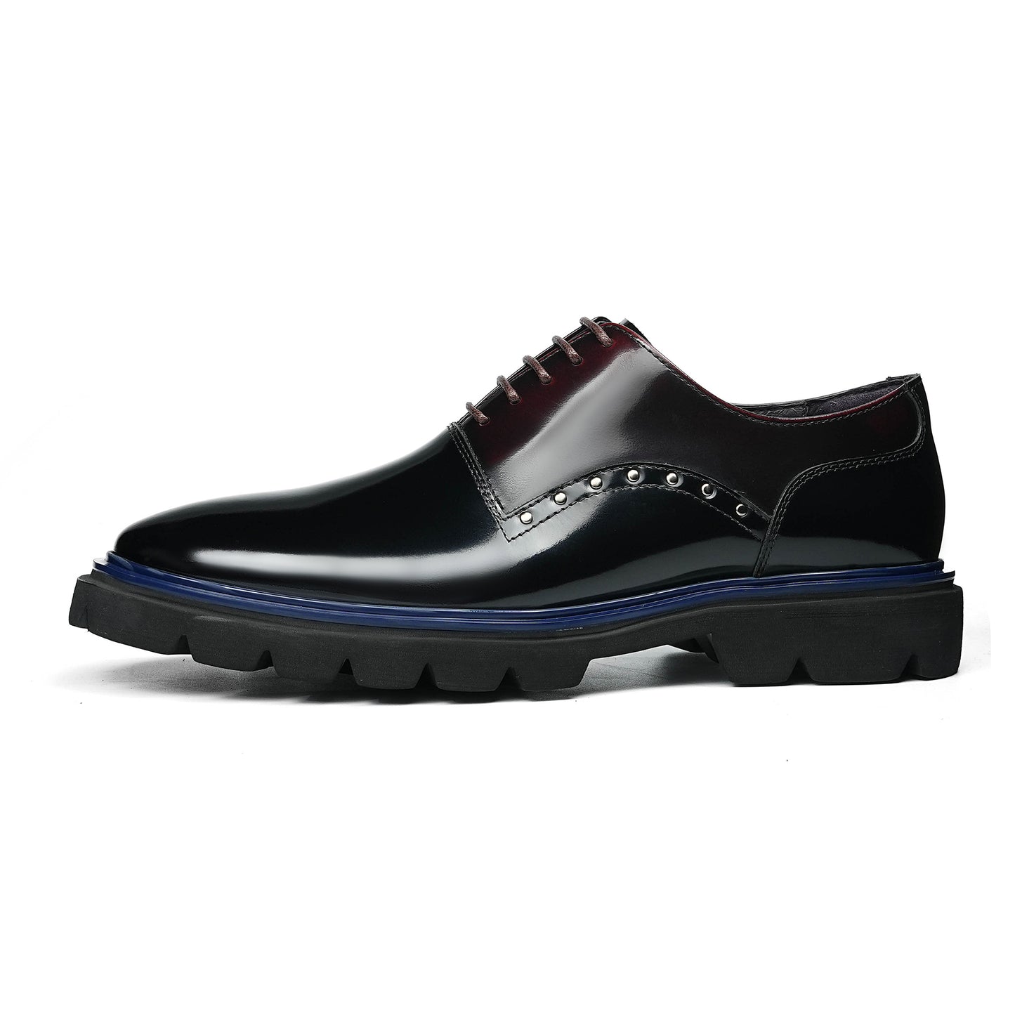 Men's Oxford Shoes: Contrast Accent & Platform Sole Design